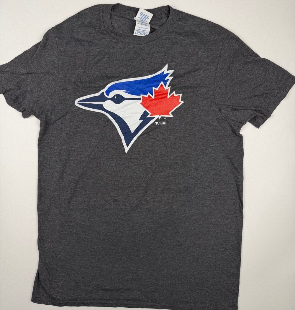 Toronto Blue Jays Fanatics Gray Logo Graphic T-Shirt Mens Medium